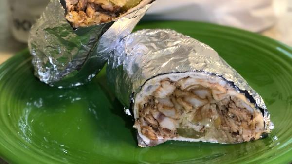 The Bucharest shawarma sandwich has french fries and a ton of garlic.
